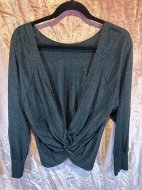 Victoria's Secret Charcoal Twist-Back Long Sleeve Top